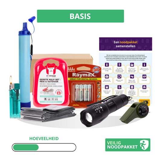 Basis Noodpakket (72 uur) – Voorbereid bij Noodsituaties met Essentiële Benodigdheden