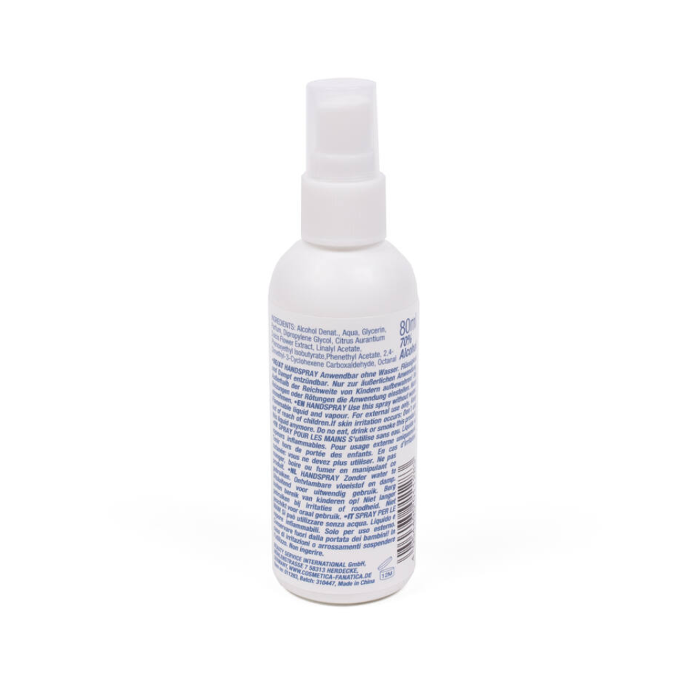 Handdesinfecterende Spray – 70% Alcohol | 80 ml met Verfrissende Limegeur – Snelle en Effectieve Handreiniging Zonder Water