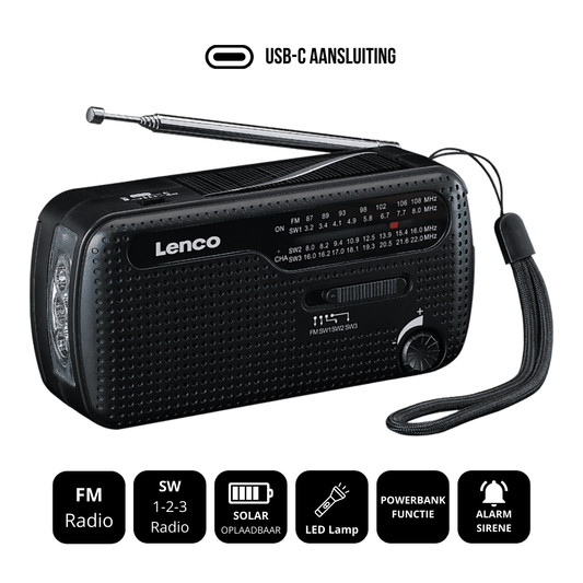 Opwindbare Noodradio met Lamp en Powerbank – Ideaal voor Noodgevallen en Outdoor