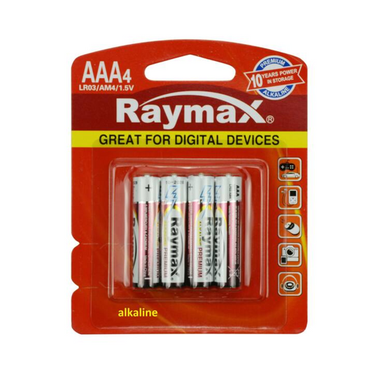 Raymax AAA Batterijen LR03 Alkaline – 4 Stuks | Krachtige en Betrouwbare Energiebron voor Dagelijks Gebruik