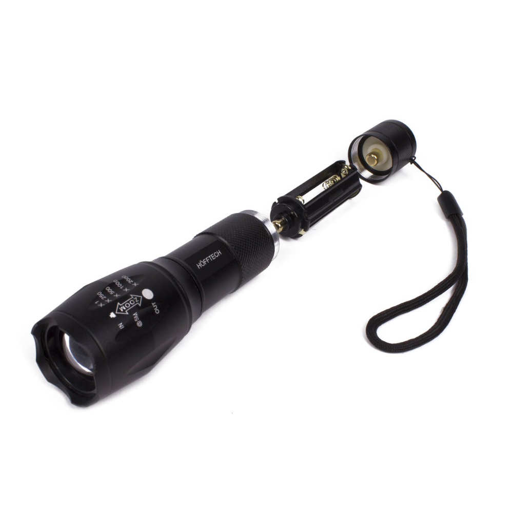 Tactical Superbeam Zaklamp 5W – Aluminium | 5 Lichtstanden & Verdedigingsfunctie